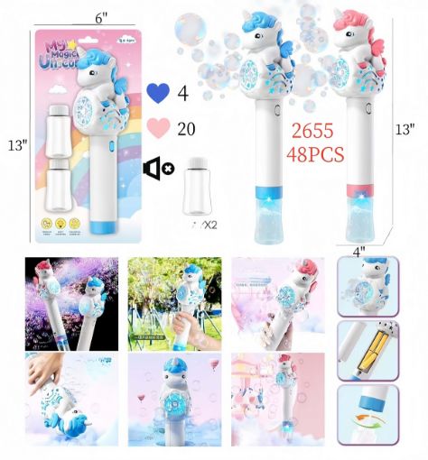 Picture of Unicorn Bubble Wand 48pc