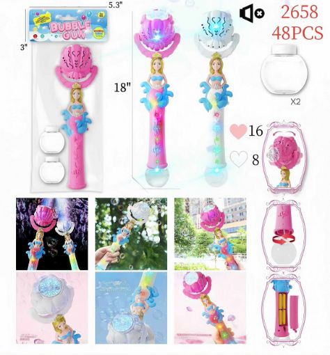 Picture of Mermaid Princess Bubble Wand 48 pcs