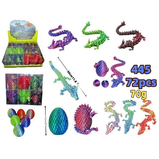 Picture of 12" 3D Dragon w/ 4.3" Egg 72 pcs
