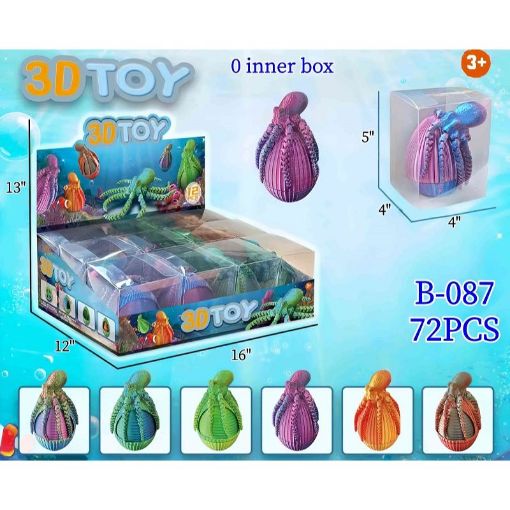 Picture of 7" 3D Octopus w/ Egg 72 pcs