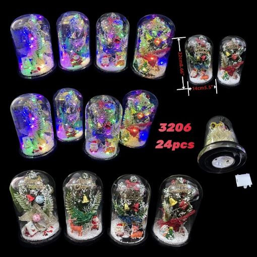 Picture of Christmas Theme Glass Dome 24 pcs