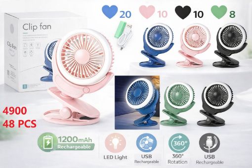 Picture of Rechargeable Clip Fan w/Light 48 pcs