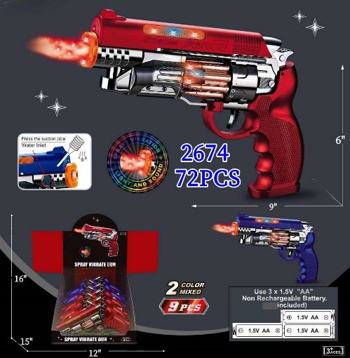 Picture of Metallic Revolver Gun w/Spray Effect 72 pcs