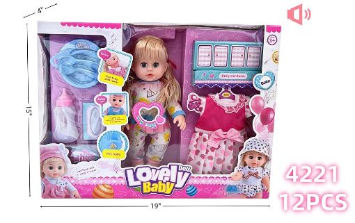 Picture of 14" Lovely Baby Doll Playset 12 pcs